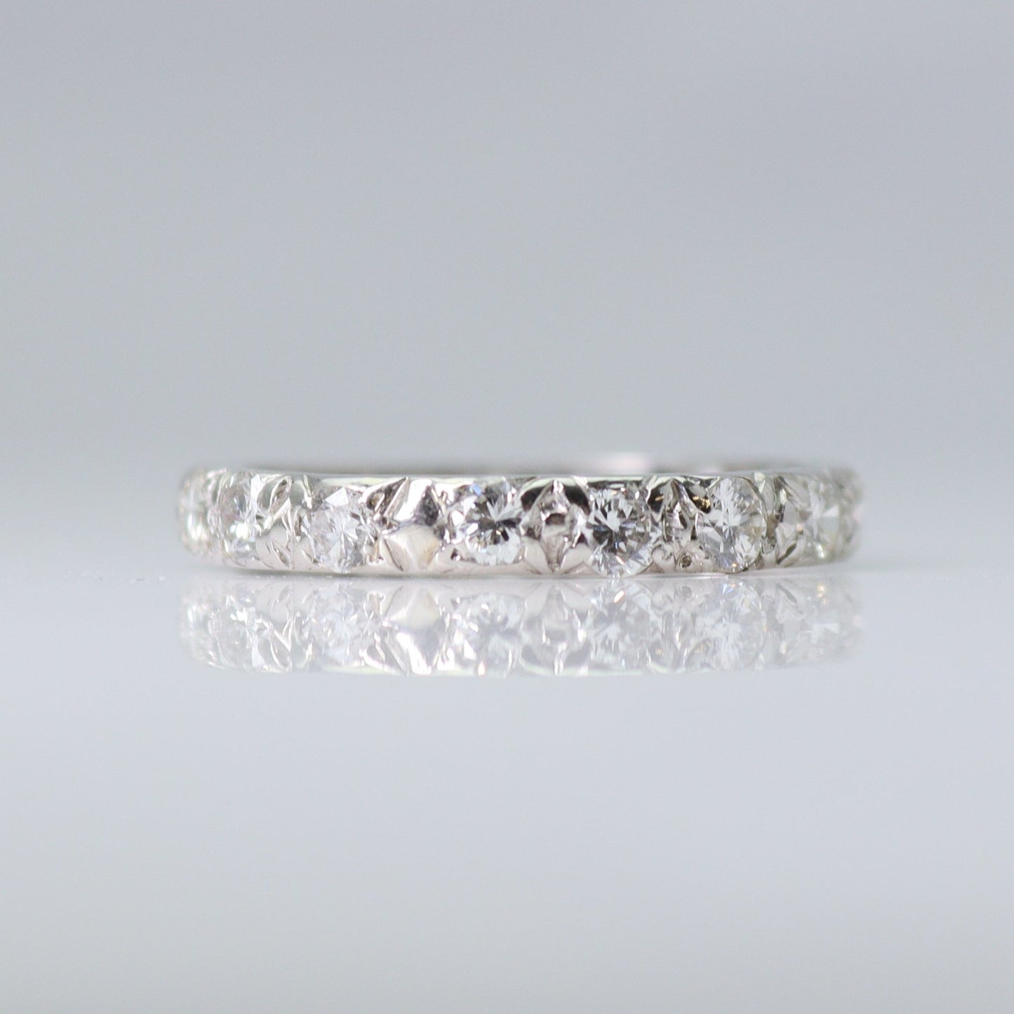 1940's Diamond Eternity Ring Set in Platinum - Friar House