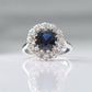 1940's Platinum Sapphire and Diamond Cluster Ring - Friar House