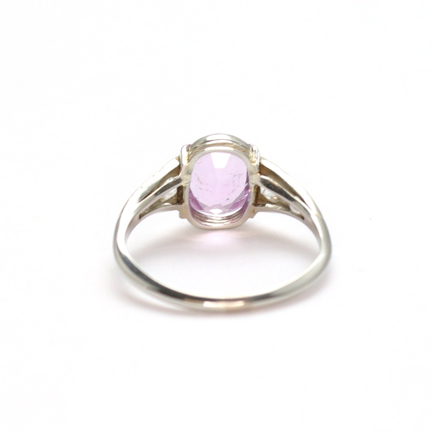 Antique Pink Topaz & Diamond Ring - Friar House