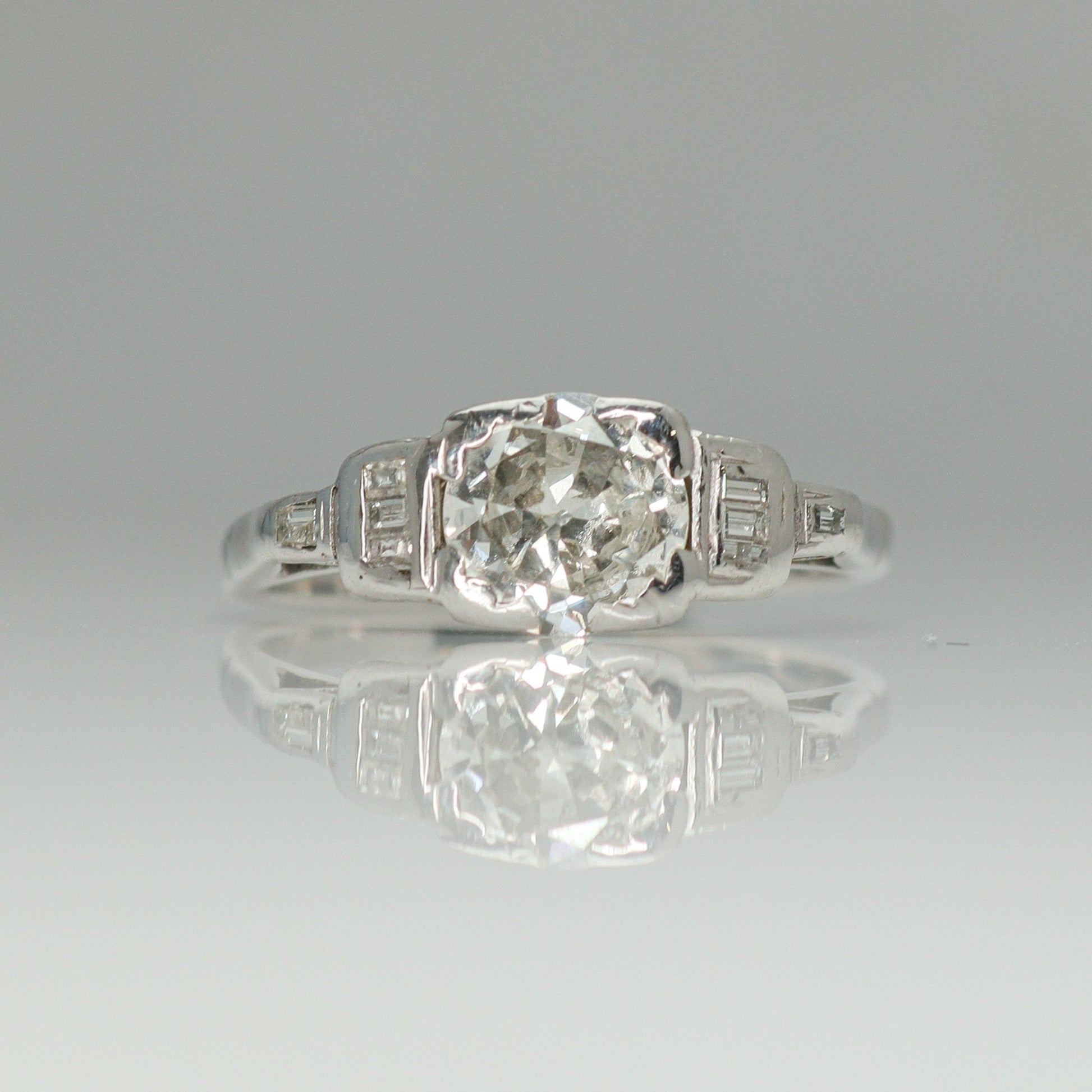 Art Deco 1.10 Carat Diamond white gold Engagement Ring - Friar House