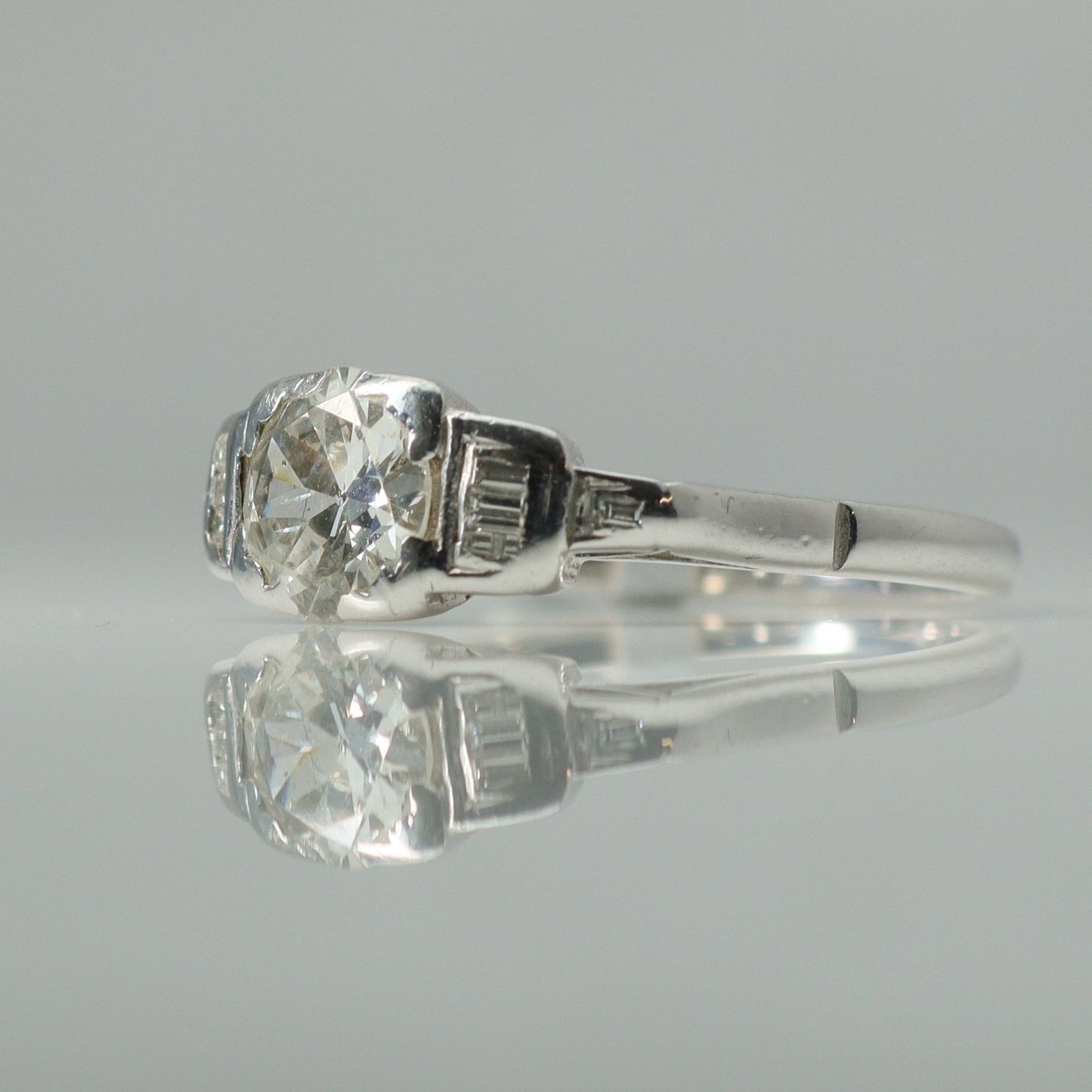 Art Deco 1.10 Carat Diamond white gold Engagement Ring - Friar House