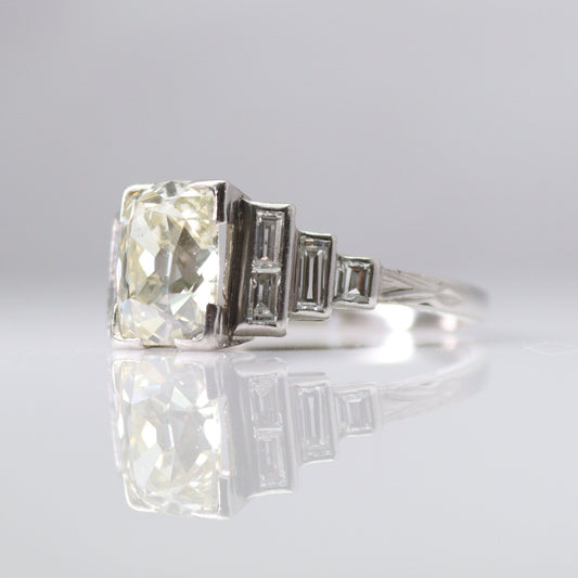 Art Deco 1.75 Carat Old Mine Cut Diamond Solitaire Ring - Friar House