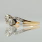 Art Deco 18ct Yellow Gold Diamond Two Stone Twist Ring - Friar House