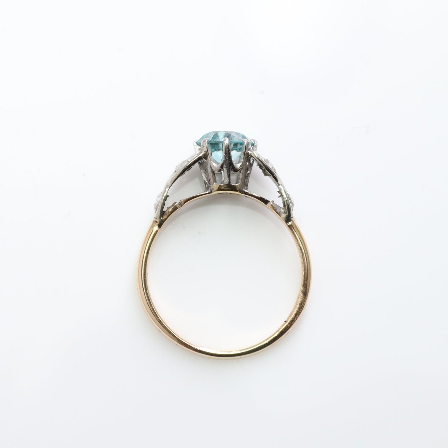 Art Deco Blue Zircon and Diamond Ring - Friar House