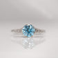 Art Deco Blue Zircon and Diamond Solitaire Ring - Friar House
