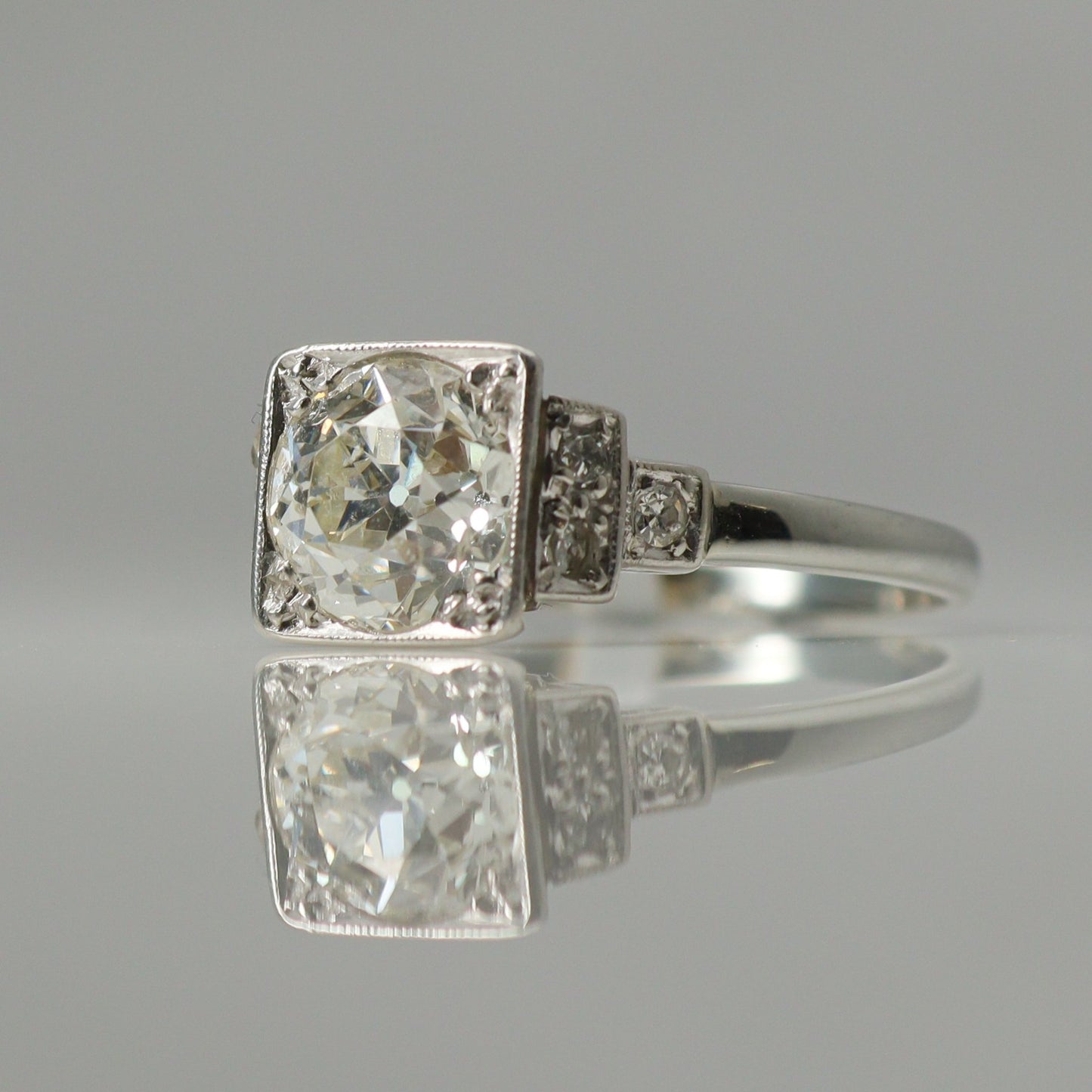 Art Deco Diamond Solitaire Ring - 1.40 carats - Friar House