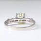 Art Deco Platinum Yellow Sapphire and Diamond Solitaire Ring - Friar House