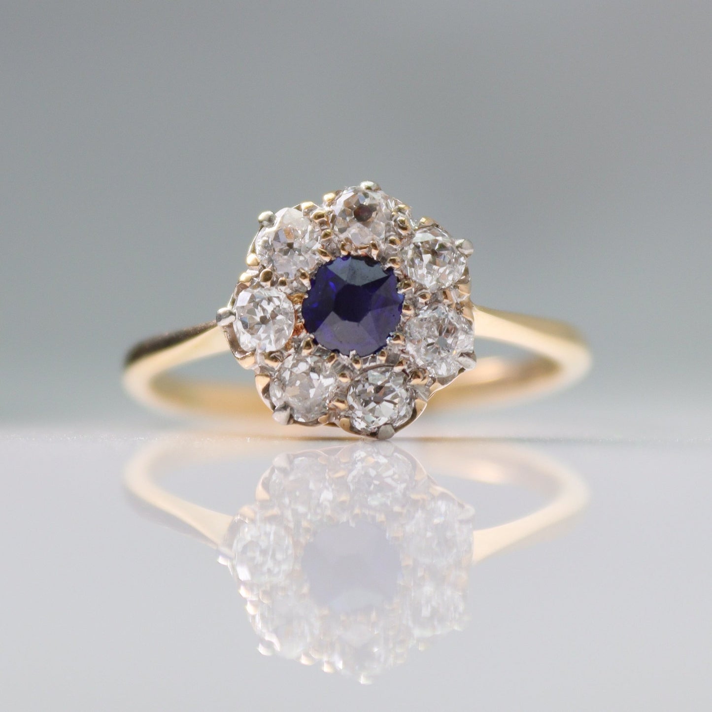 Art Deco Sapphire And Diamond Cluster Ring - Friar House
