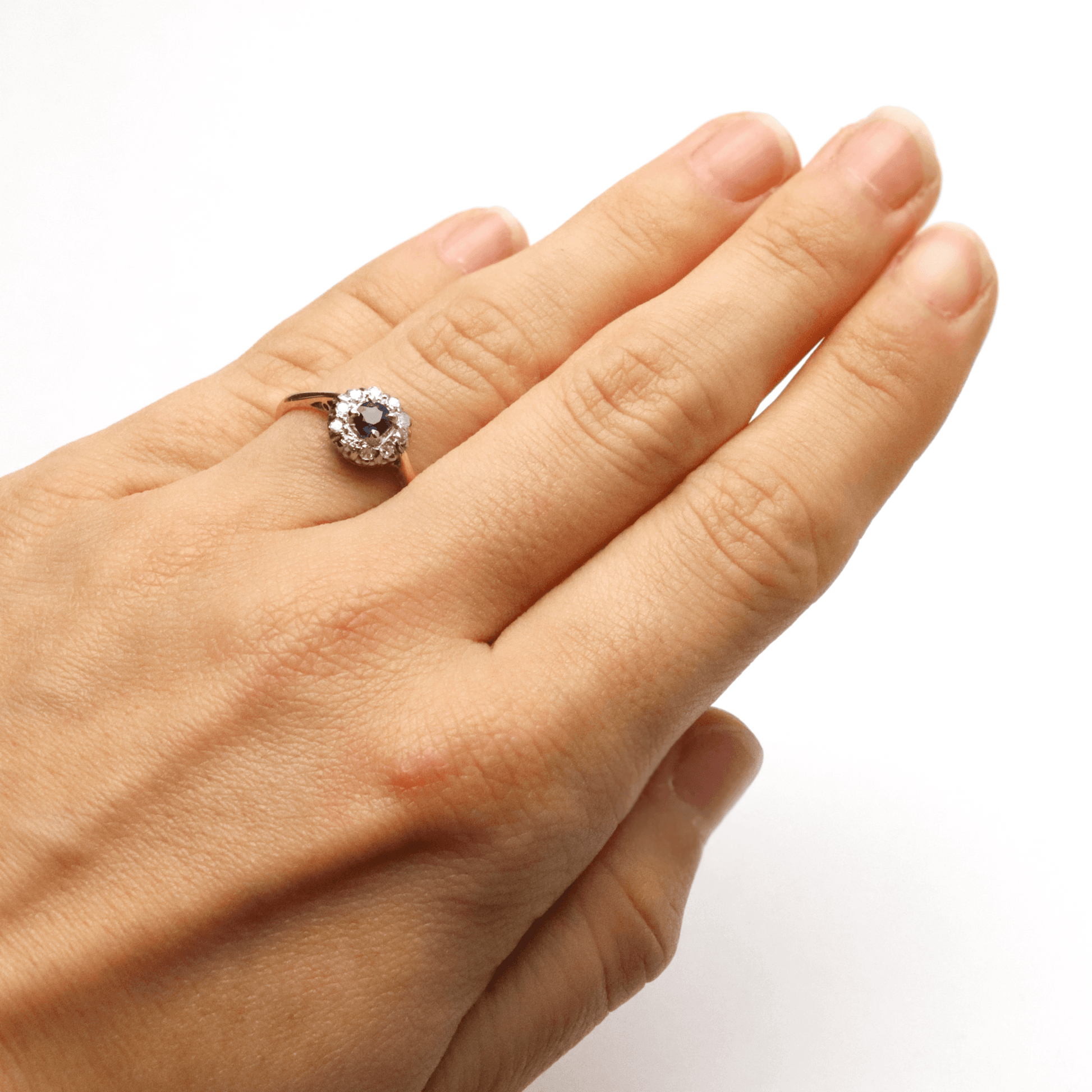 Art Deco Sapphire and Diamond Cluster Ring - Friar House