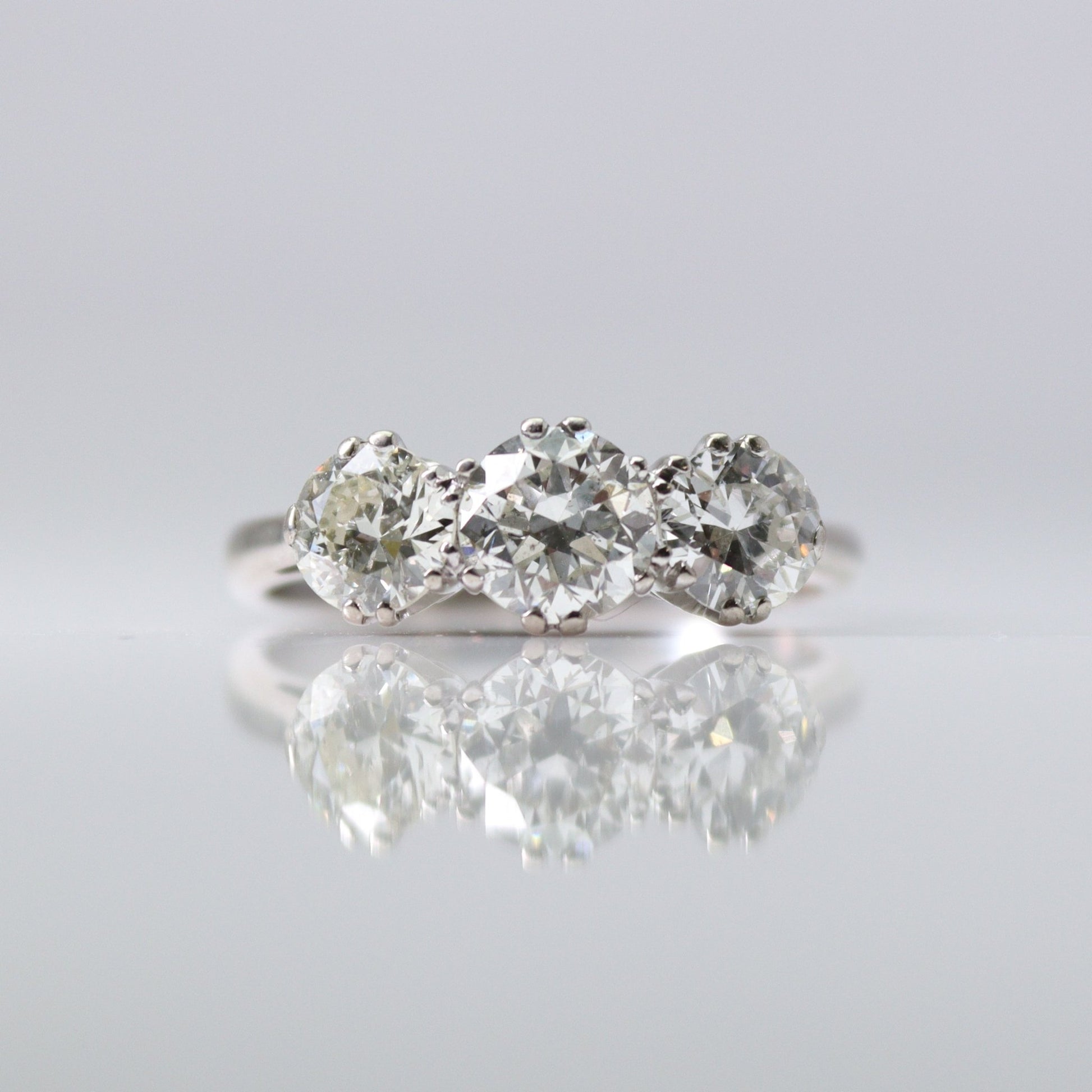 Art Deco Three Stone Diamond Ring - 1.6 carats - Friar House