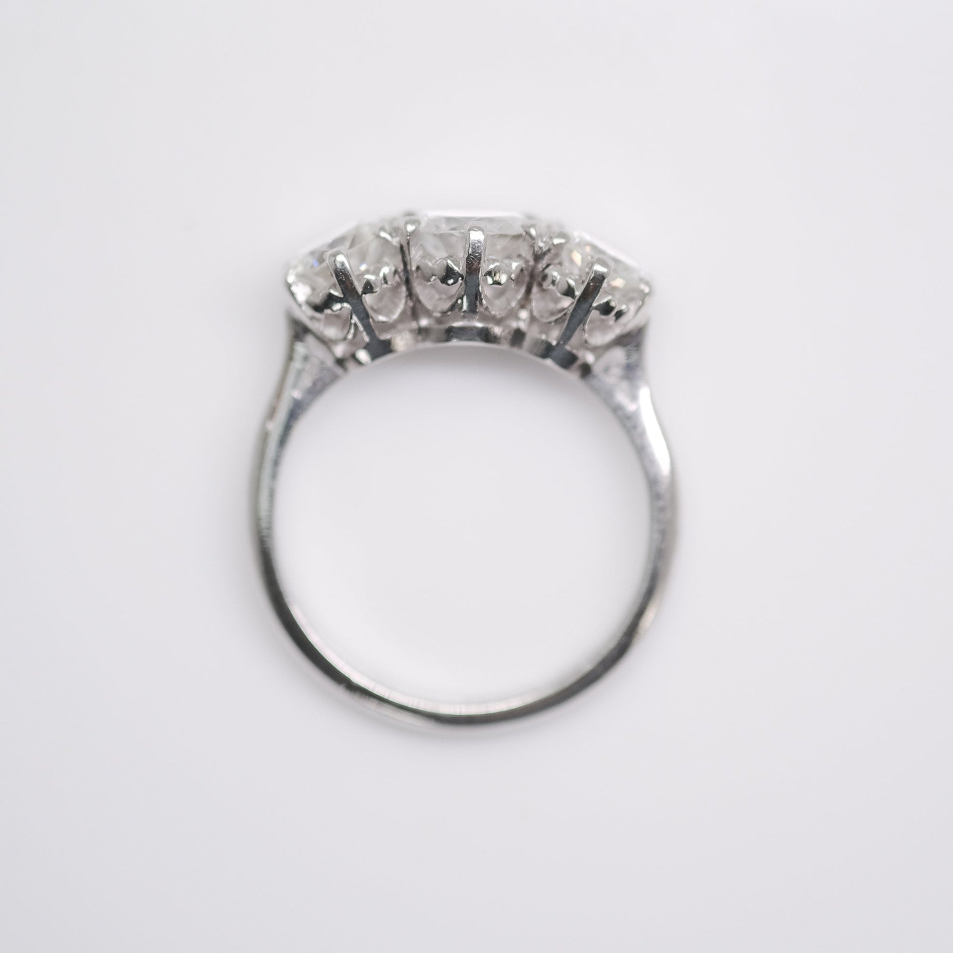 Art Deco White Gold Three Stone Diamond Ring - Friar House