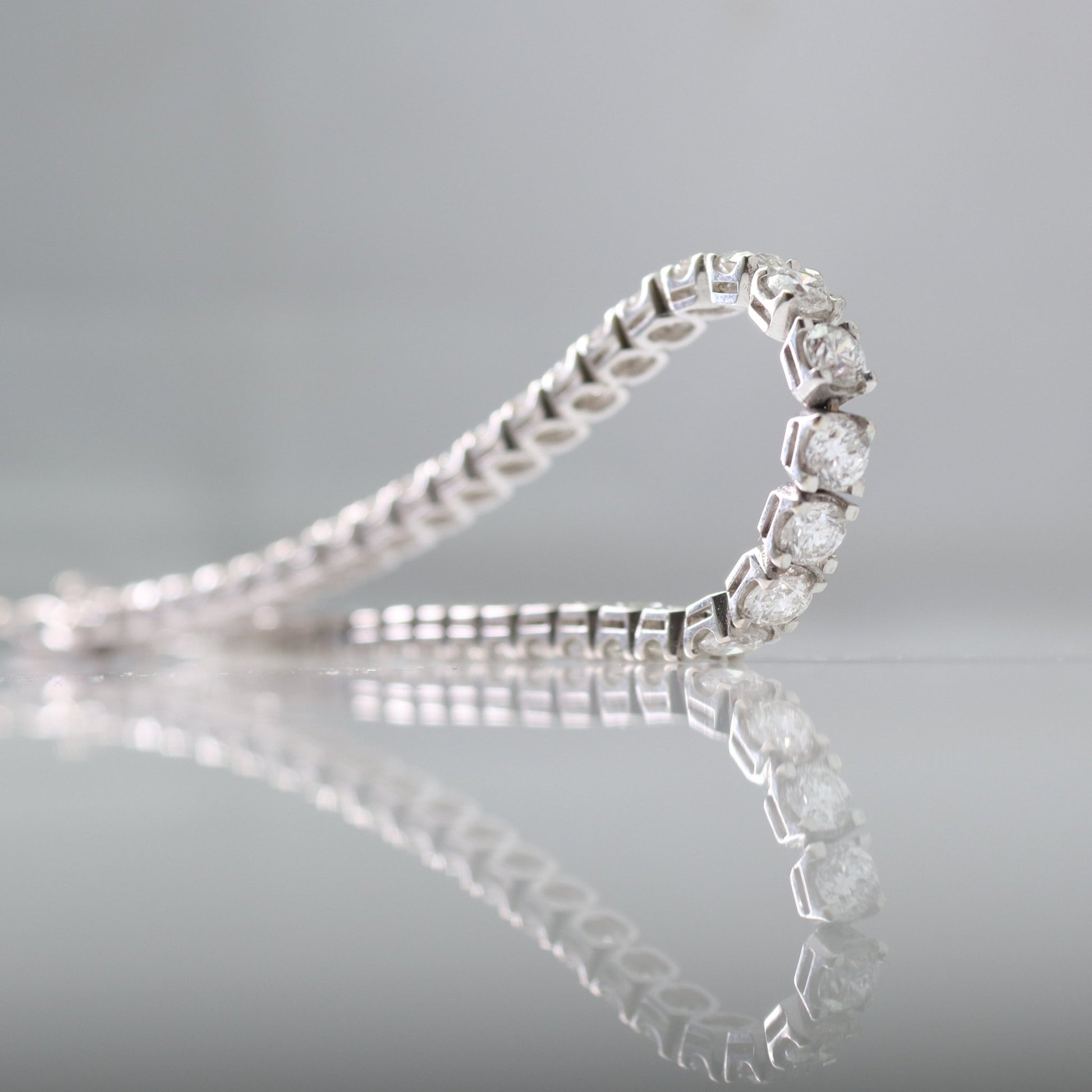 Contemporary White Gold Diamond Line Bracelet - Friar House