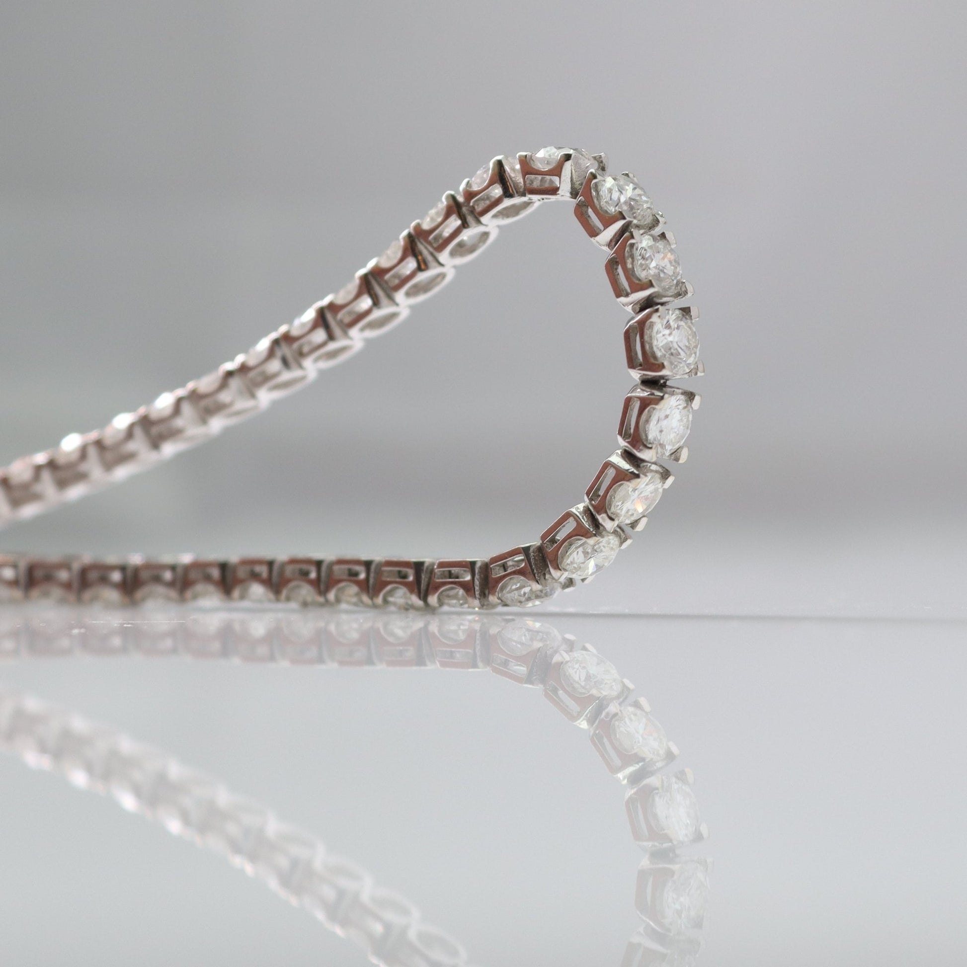 Contemporary White Gold Diamond Line Bracelet - Friar House