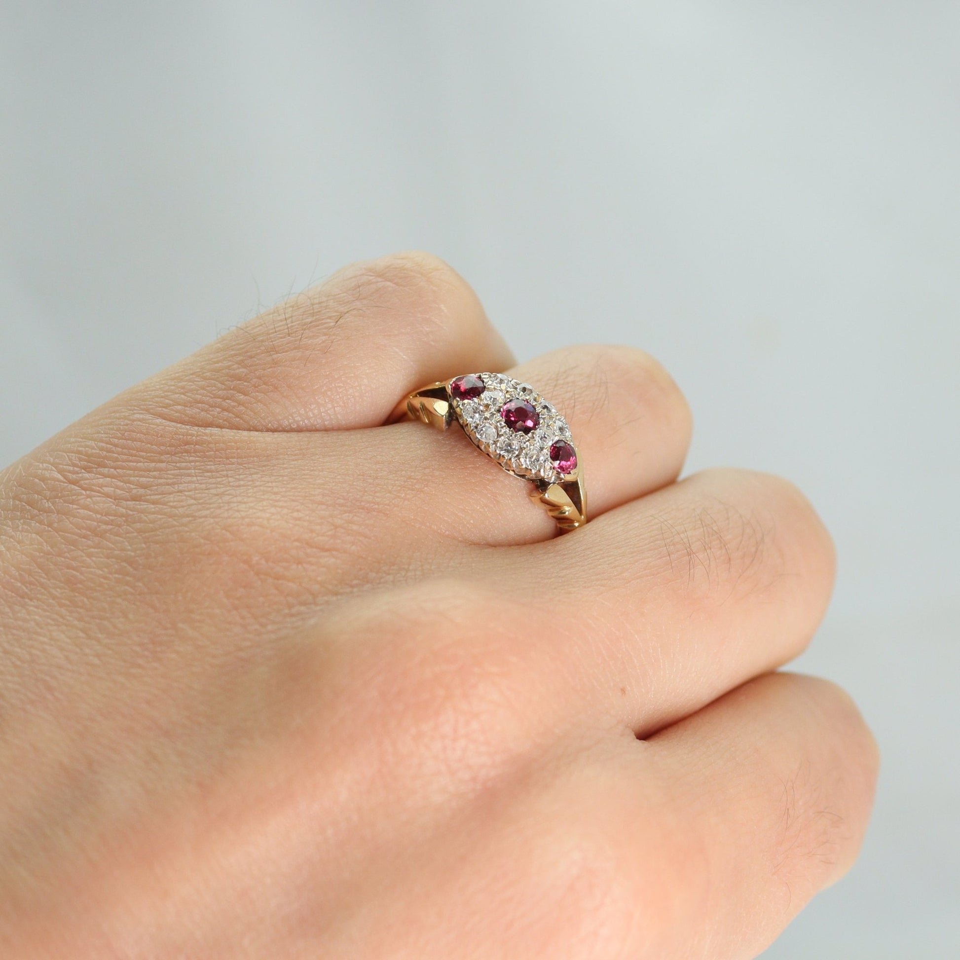 Edwardian Ruby and Diamond Panel Ring - Friar House