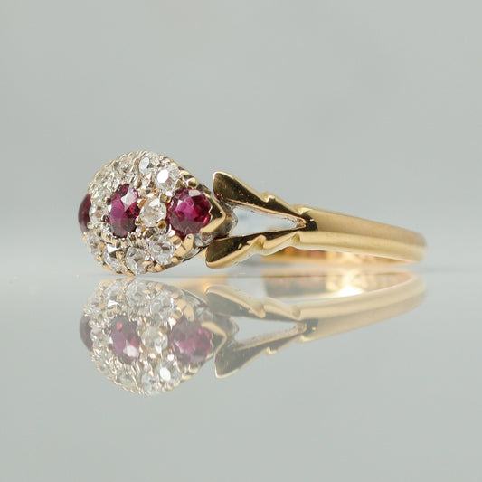 Edwardian Ruby and Diamond Panel Ring - Friar House
