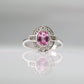 Platinum Pink Sapphire and Diamond Cluster Ring - Friar House