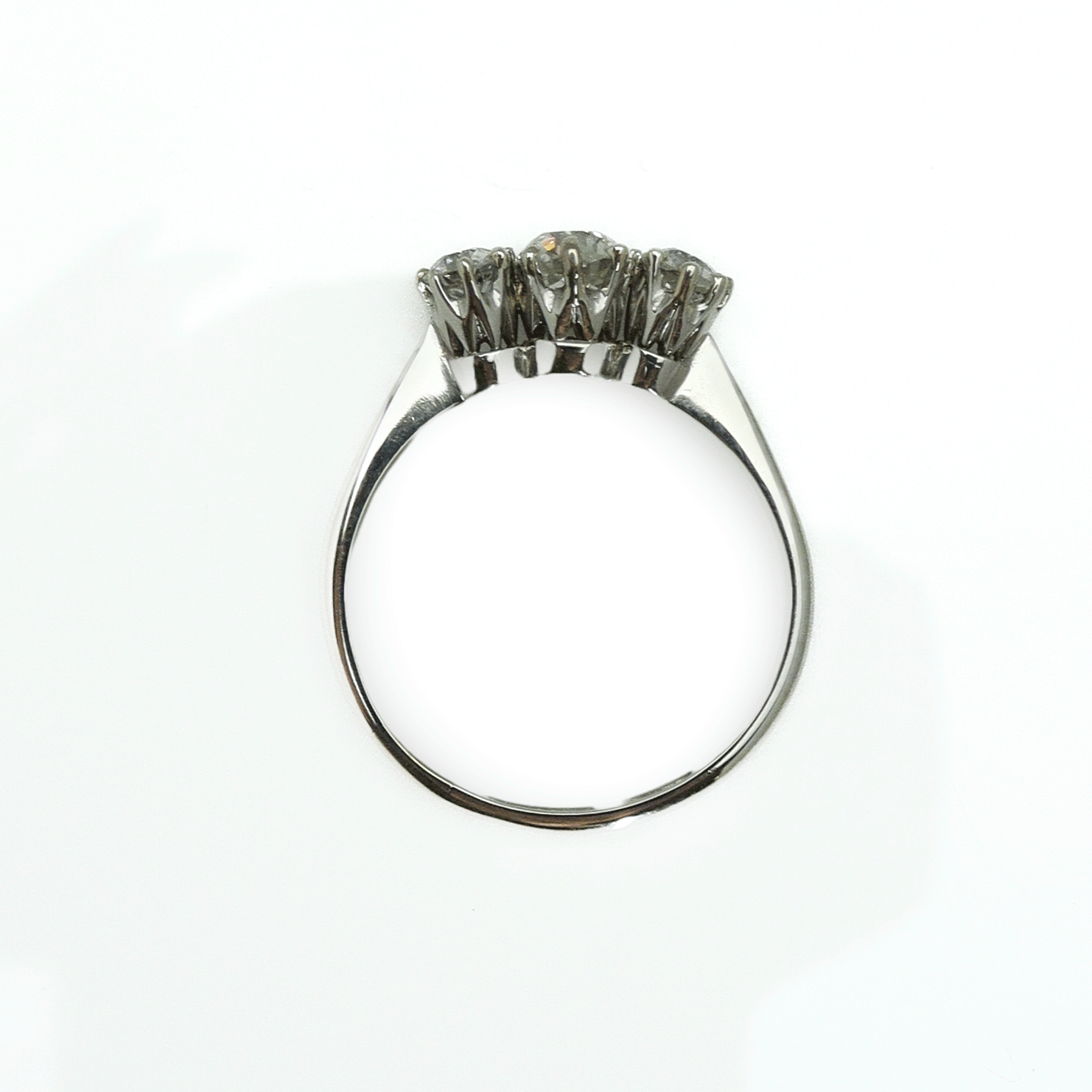 Three Stone Platinum Diamond Ring - Friar House
