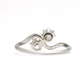 Two Stone Diamond Platinum Cross Over Ring - Friar House