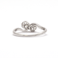 Two Stone Diamond White Gold And Platinum Cross Over Ring - Friar House