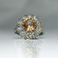 Vintage 18ct White Gold Imperial Topaz and 1.50 Carat Diamond Cluster Ring - Friar House