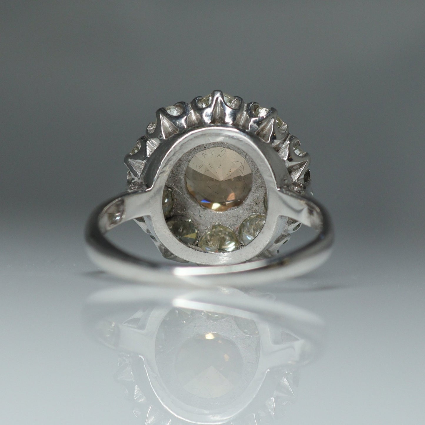 Vintage 18ct White Gold Imperial Topaz and 1.50 Carat Diamond Cluster Ring - Friar House