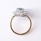 Vintage 1940s Aquamarine and Diamond Cluster Ring - Friar House