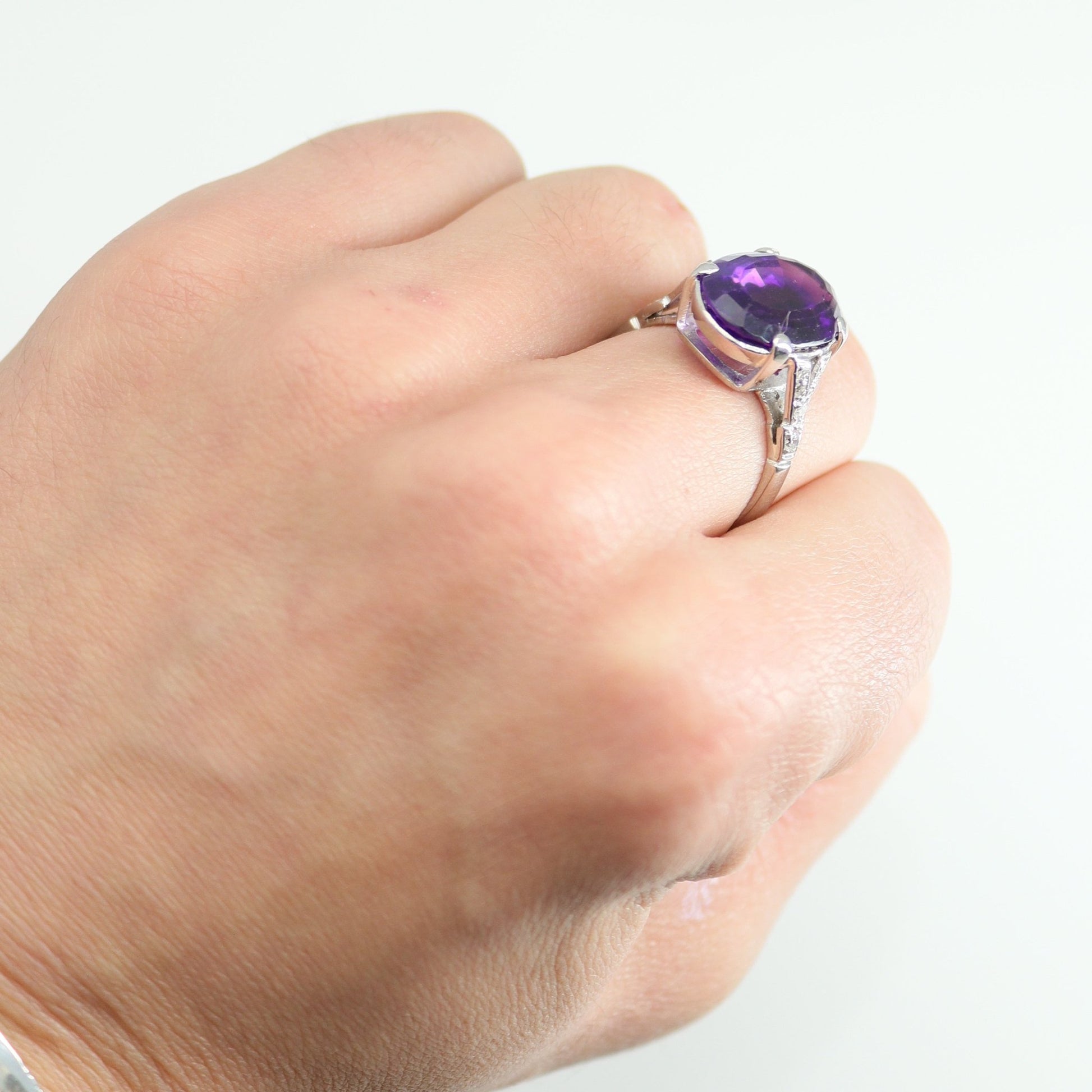 Vintage Amethyst and Diamond Ring - Friar House