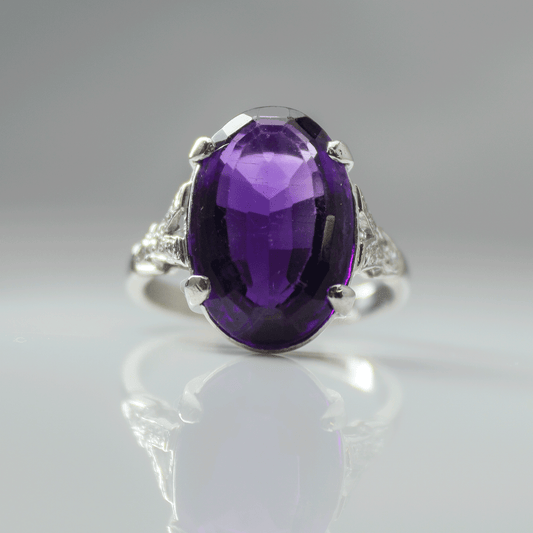 Vintage Amethyst and Diamond Ring - Friar House