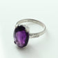 Vintage Amethyst and Diamond White Gold Ring - Friar House