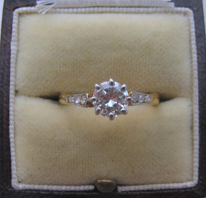 Vintage Diamond Solitaire Engagement Ring. - Friar House