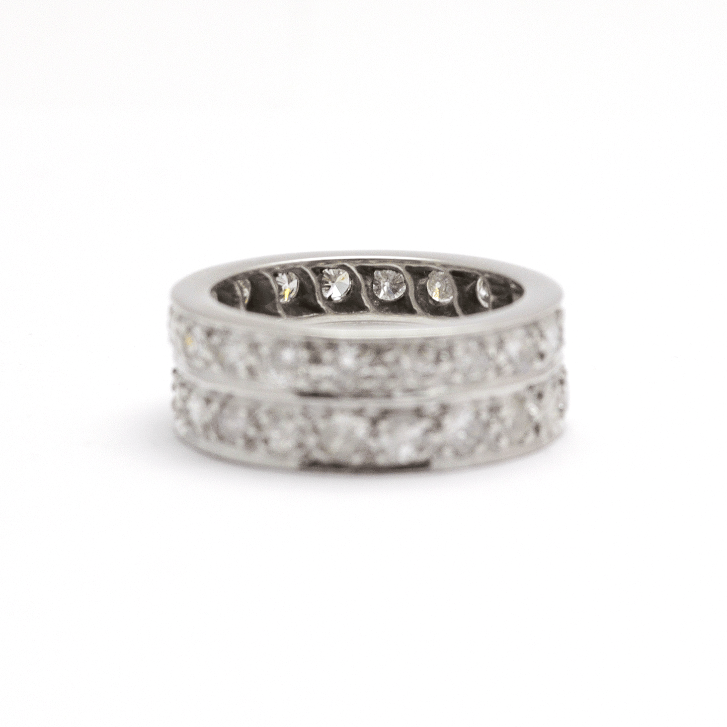 Vintage Double Row Full Set Platinum Diamond Eternity Ring - Friar House