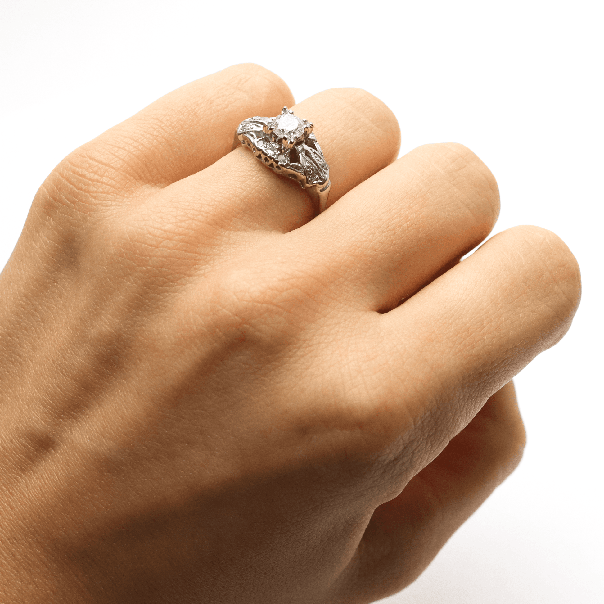 Vintage Platinum Diamond Solitaire Ring - Friar House