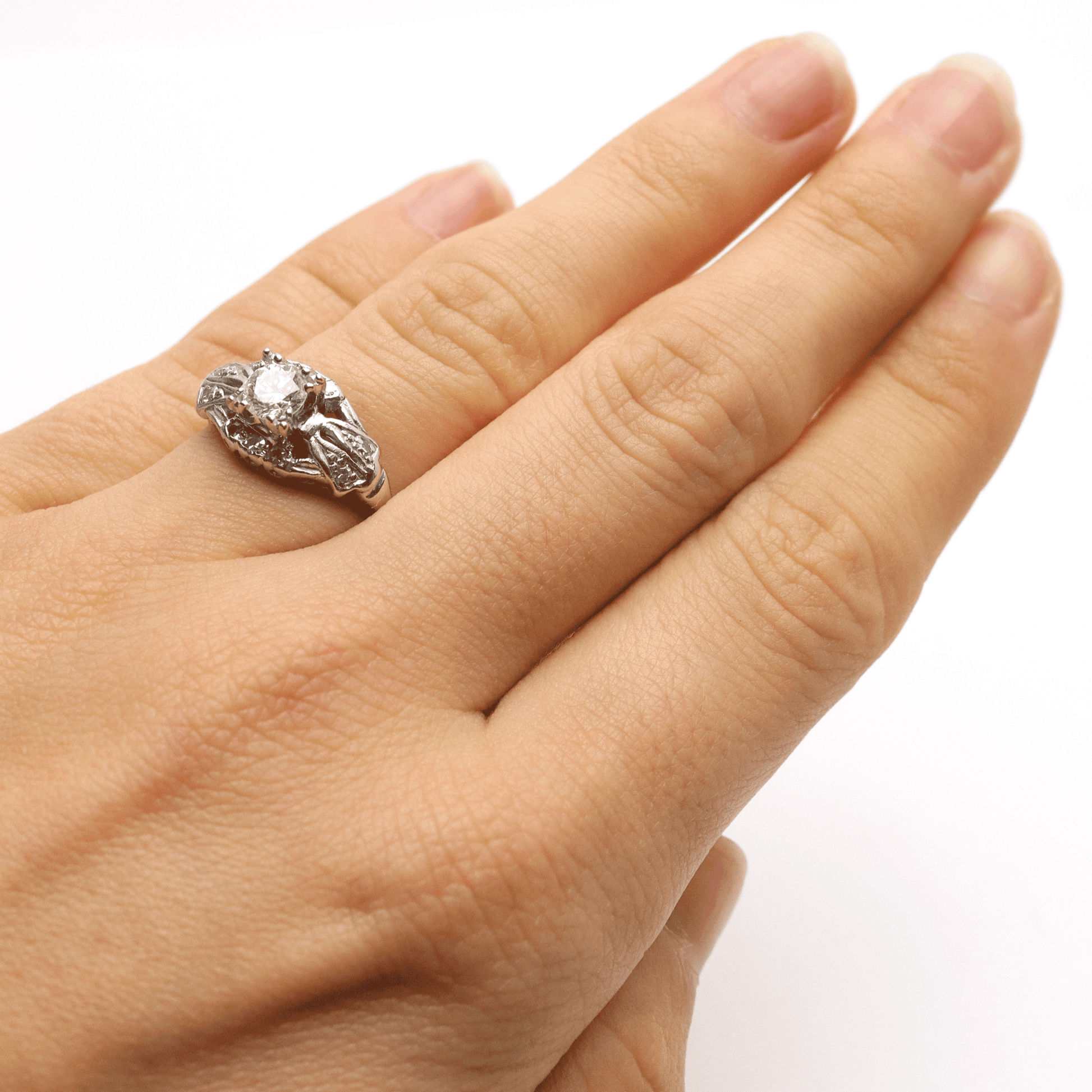 Vintage Platinum Diamond Solitaire Ring - Friar House