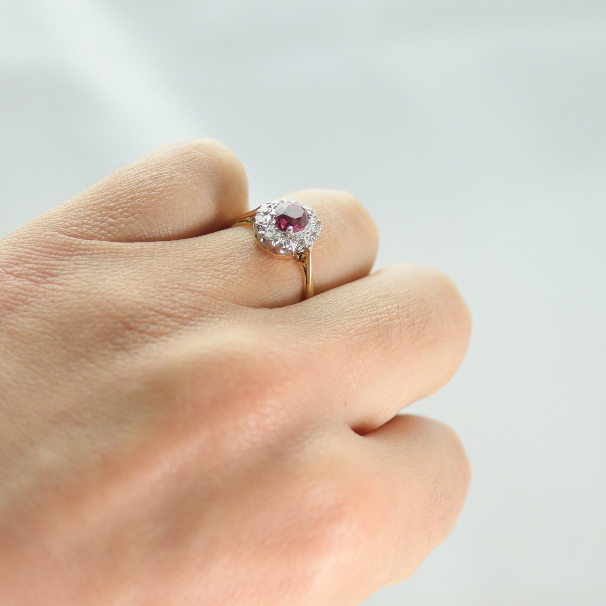 Vintage Ruby and Diamond Cluster Ring - Friar House