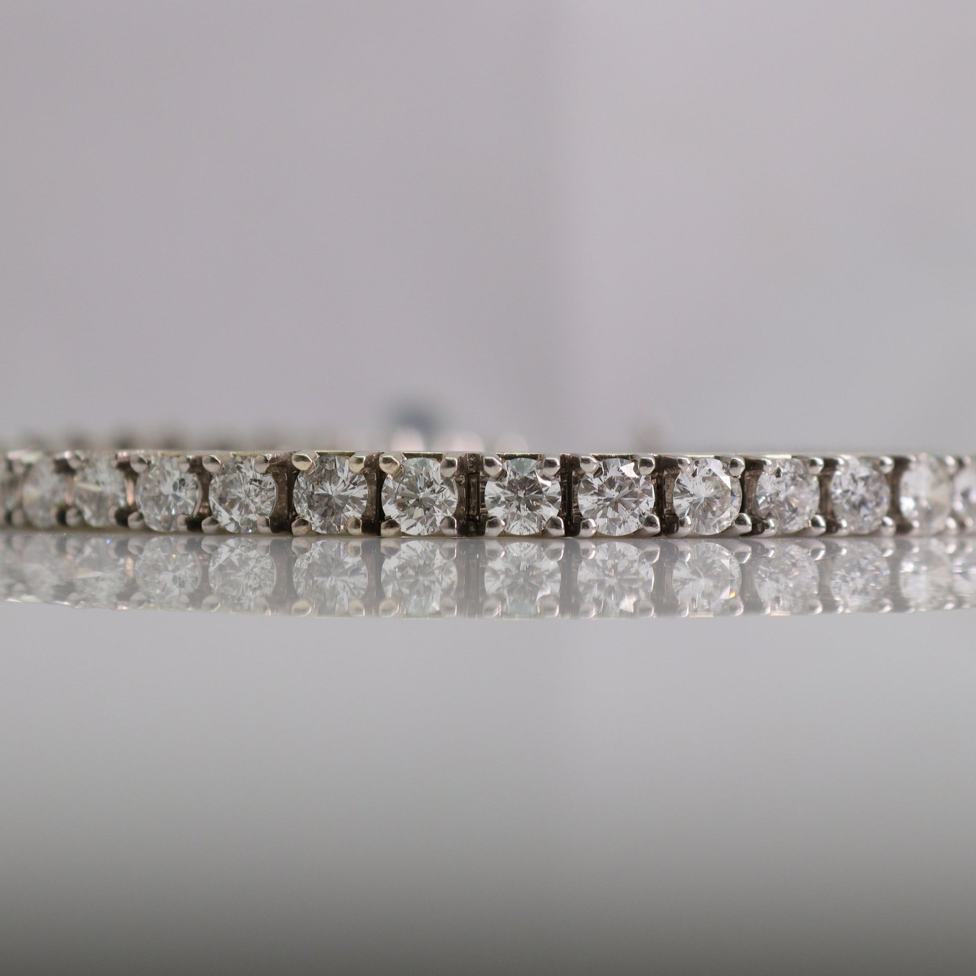 Vintage White Gold Diamond Line Bracelet - 7 carats - Friar House