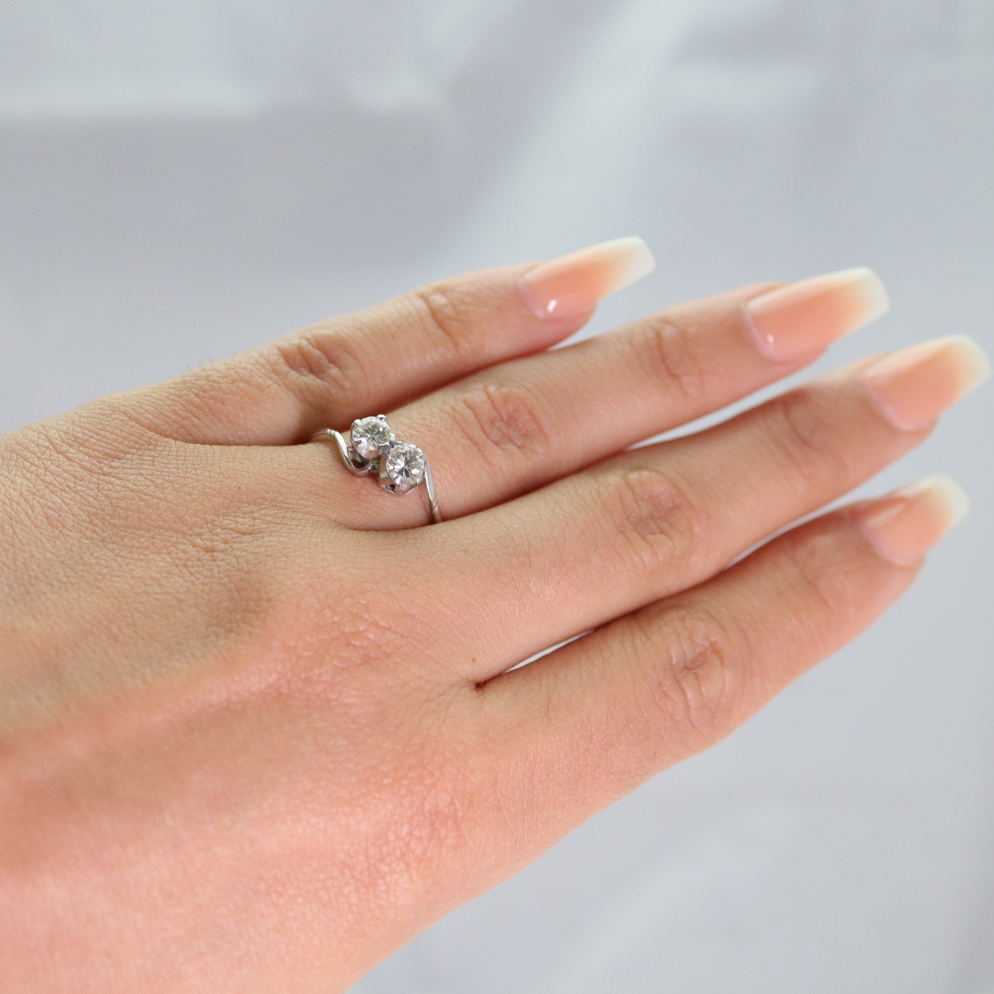 Two diamond sale twist engagement rings